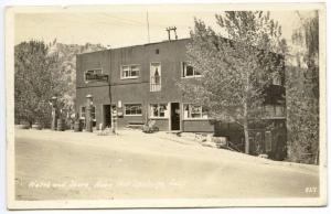 Hot Springs CA Hotel Gas Pumps Station Cafe & Store RPPC Real Photo Postcard