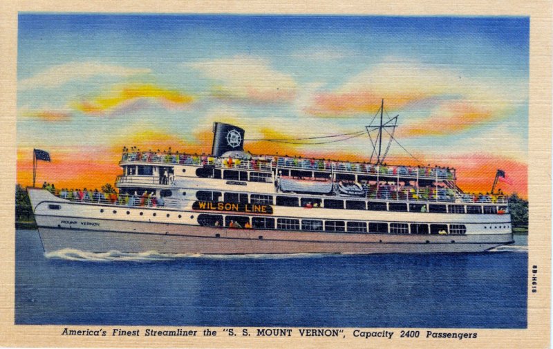 [ Linen ] US Washington, D.C. - S. S. Mount Vernon Steamliner (2)