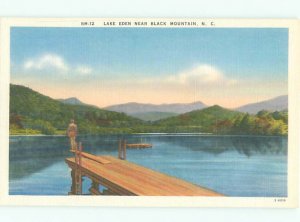 Linen LAKE SCENE Black Mountain - Near Asheville North Carolina NC AE4426-12