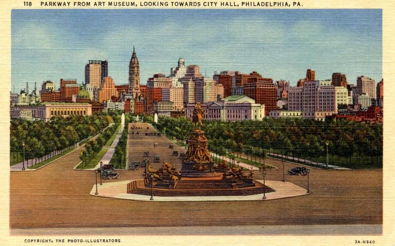 PA - Philadelphia. Parkway from Art Museum