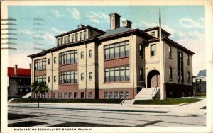 Washington School New Brunswick N. J. Vintage Postcard Standard View Card 