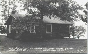 USA Cabin Kavanagh's Pine Point Resort Hayward Wisconsin Vintage RPPC 03.73