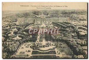 Postcard Old Versailles View taken in a straight line on the Chateau Park and...