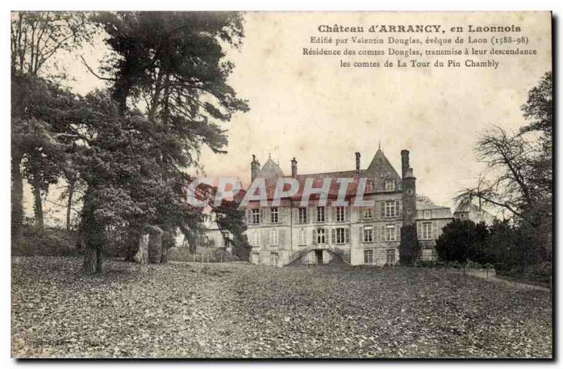Chateau d & # 39Arrancy Old Postcard En Laonnois edified by Douglas Valentine...