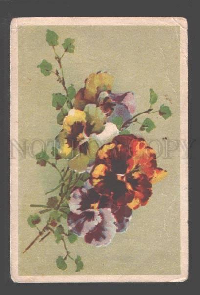 094721 Bouquet PANSY UnSign C. KLEIN Vintage Colorful PC