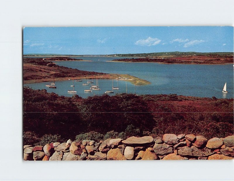 Postcard Clam Point Cave and Menemsha Pond Chilmark Massachusetts USA