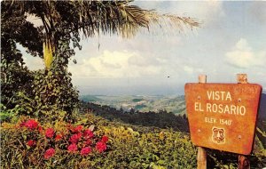 Luquillo Puerto Rico 1960s Postcard Vista El Rosario Sign