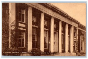 c1940's Stewart Memorial Library Coe College Exterior Cedar Rapids Iowa Postcard