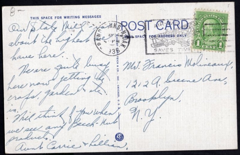 North Dakota GRAND FORKS State Mill and Elevator Barrels Flour pm1936 LINEN