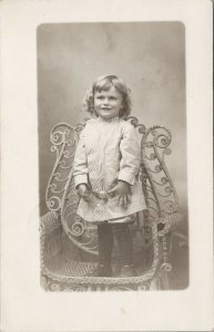 Portrait of Young Boy Child Axtell Kansas Cancel c1915 RPPC Postcard H14