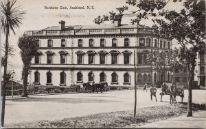 The Northern Club Auckland New Zealand NZ c1919 Red One Penny Stamp Postcard H52