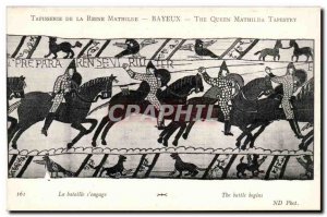 Old Postcard Tapestry of Queen Mathilde Bayeux Battle s & # 39engage