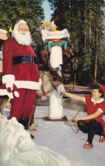 Santa Claus and Reindeer At Santa's Village Skyforest California