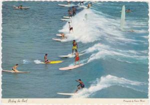 Riding the Surf - Surfboard - Waikiki HI, Hawaii