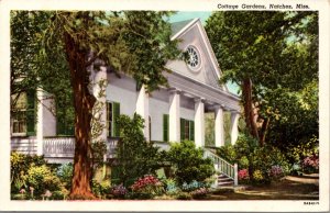 Linen Postcard Cottage Gardens in Natchez, Mississippi 