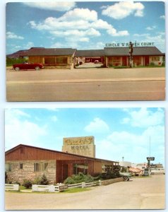 2 Postcards TUCUMCARI, New Mexico NM ~ Route 66 CIRCLE S MOTEL Roadside 1950s