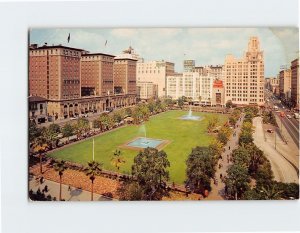 Postcard Pershing Square, Los Angeles, California