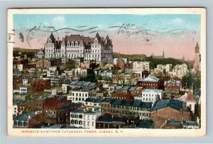 Albany NY, Bird's Eye Town From Cathedral Tower, Vintage New York c1916 Postcard