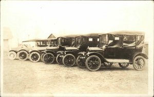 Vintage Cars Automobiles Lined Up c1915-20 Real Photo Postcard MAKE/MODEL?