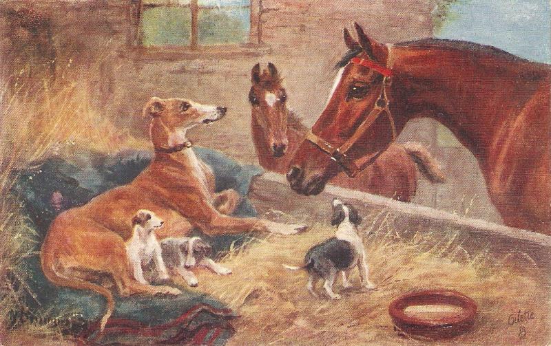 Norah Drummond. Horses and Dogs Tuck Oiette Chums Ser. PC # 8646