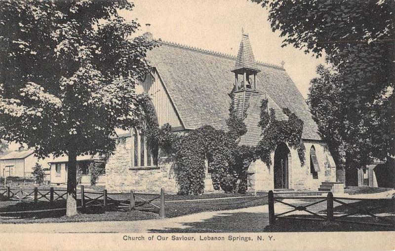 Lebanon Springs New York Church Of Our Saviour Antique Postcard K101299