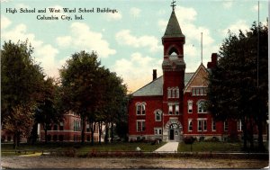 Postcard High School and West Ward School Buildings Columbia City, Indiana~3137