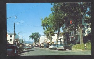 BUCKSPORT MAINE DOWNTOWN STREET SCENE OLD CARS VINTAGE POSTCARD