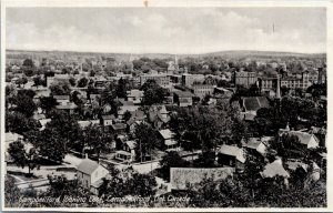 Postcard Ontario Bird's Eye View of Campbellford Looking East Church K73