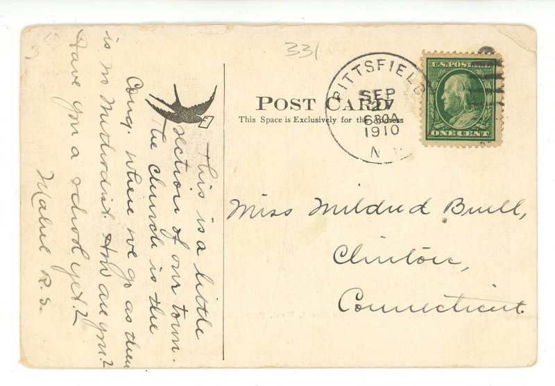 NH - Pittsfield. Main Street West ca 1910