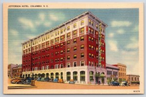 Vintage Postcard Jefferson Hotel Building Corner Street Columbia South Carolina