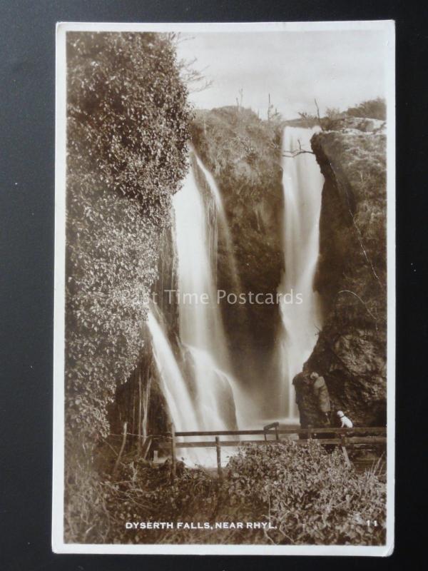 Denbighshire DYSERTH FALLS near Rhyl - Old RP Postcard