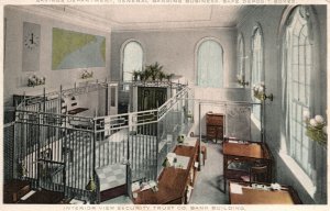 Vintage Postcard 1920s Interior View Security Trust Co. Bank Building Safe Depo.