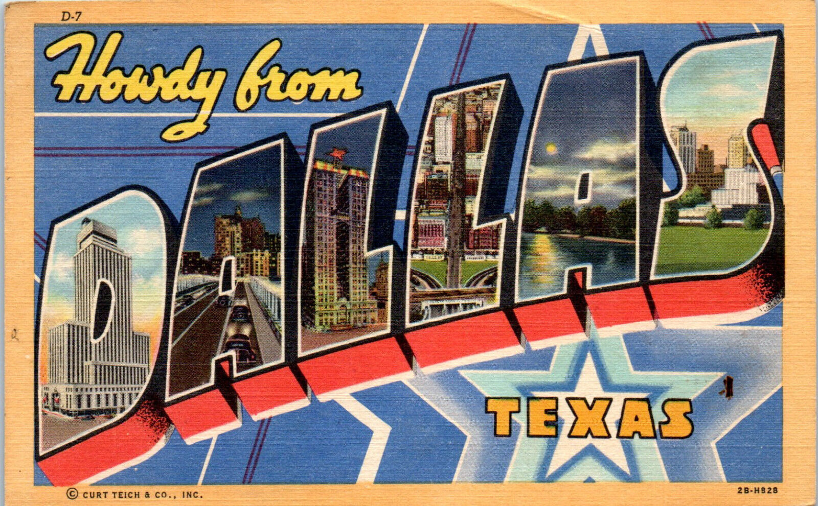 1942 Howdy from Dallas TX Large Letter Postcard United States Texas