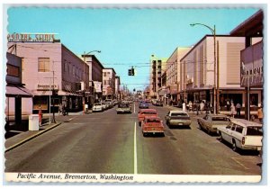 c1950's Pacific Avenue Classic Cars Establishments Bremerton Washington Postcard