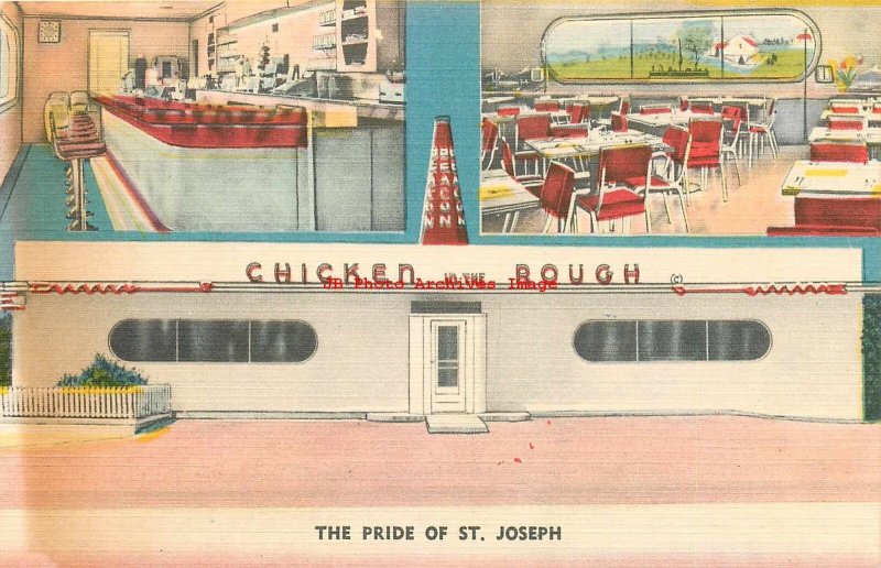 MO, Saint Joseph, Missouri, Beacon Restaurant, Multi-View, Aero Ad Pub No 50190