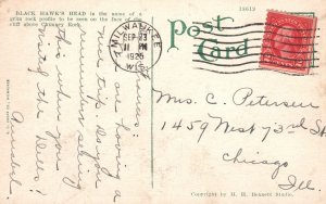 Black Hawk's Head Dells of the Wisconsin River State Park Vintage Postcard 1925
