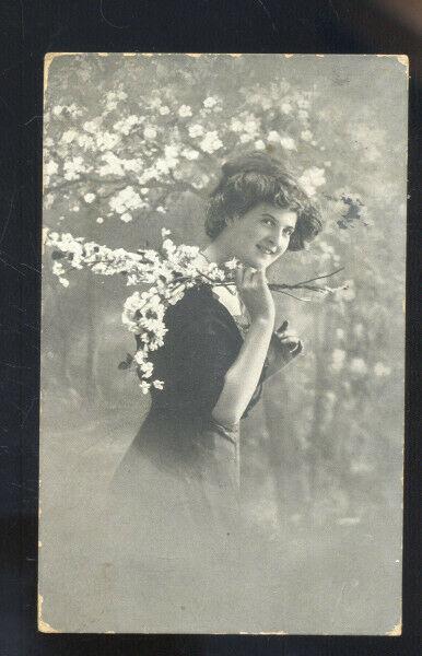 RPPC LENNA OKLAHOMA 1923 PRETTY WOMAN REAL PHOTO POSTCARD BUCYRUS MISSOURI