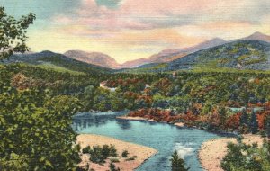 Vintage Postcard 1930's Franconia Notch & Pemigewasset River White Mountains NH