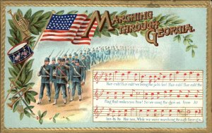 Patriotic Sheet Music American Music Marching Through Georgia c1910 Postcard
