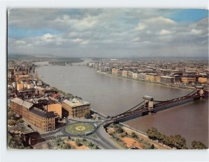 Postcard Aerial View of Budapest Hungary