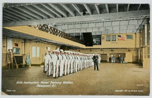 Newport RI Rifle Instruction  Naval Training Station Postcard K9