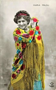 María Palou Spanish Actress Baltimore MD 1912 Color Real Photo Postcard