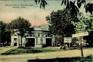 Holyoke MA Merry-Go-Round Mountan Park Postcard