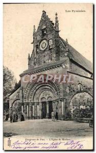 Old Postcard The Pyrenees Surroundings Of Pau L & # 39Eglise De Morlaas