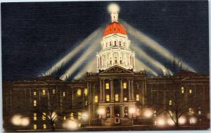 Denver Colorado State Capitol Dome Illuminated at Night