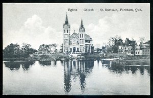 dc1786 - FARNHAM Quebec Postcard 1920s St. Romuald Church