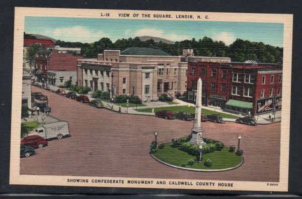 North Carolina colour Square Monument County House Lenoir, N.C unused