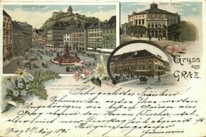 austria, GRAZ, Hauptplatz, Stadt- und Landes-Theater (1895) Postcard