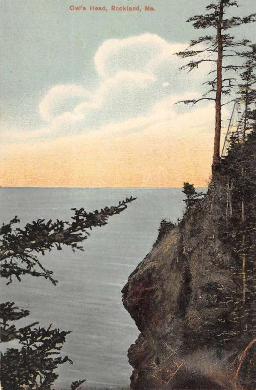 Rockland Maine Owls Head Birdseye View Antique Postcard K71119