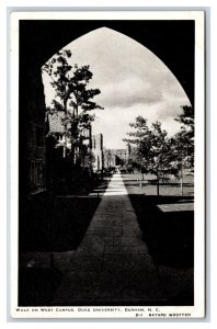 West Campus Walk Duke University Durham North Carolina NC UNP WB Postcard W17